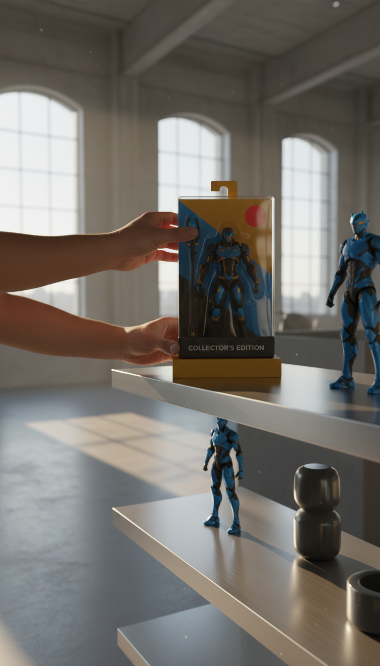 Cyborg Action Figure Collector Edition in use