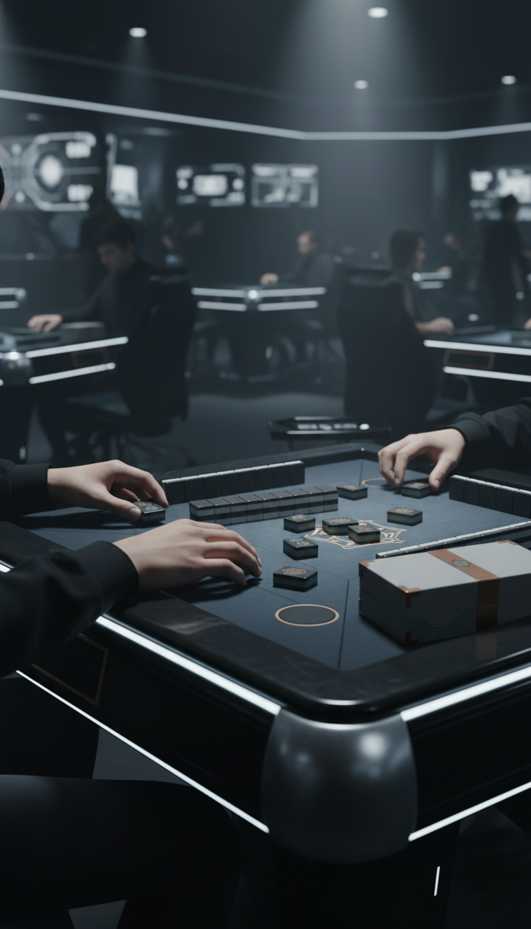 Modern Mahjong Set in use