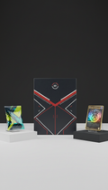 Numbered matte collector box, 3/4 angle product shots on color-blocked plinths; backgrounds alternate between Midnight...