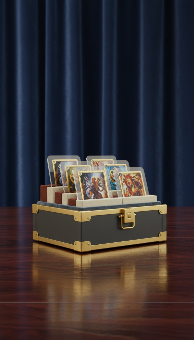 Collector’s Vault trading card case with seal in a new setting
