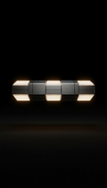 Modular LED ambient light bar, Three-quarter angle is default: showcases depth, engineering detail, and material quality...