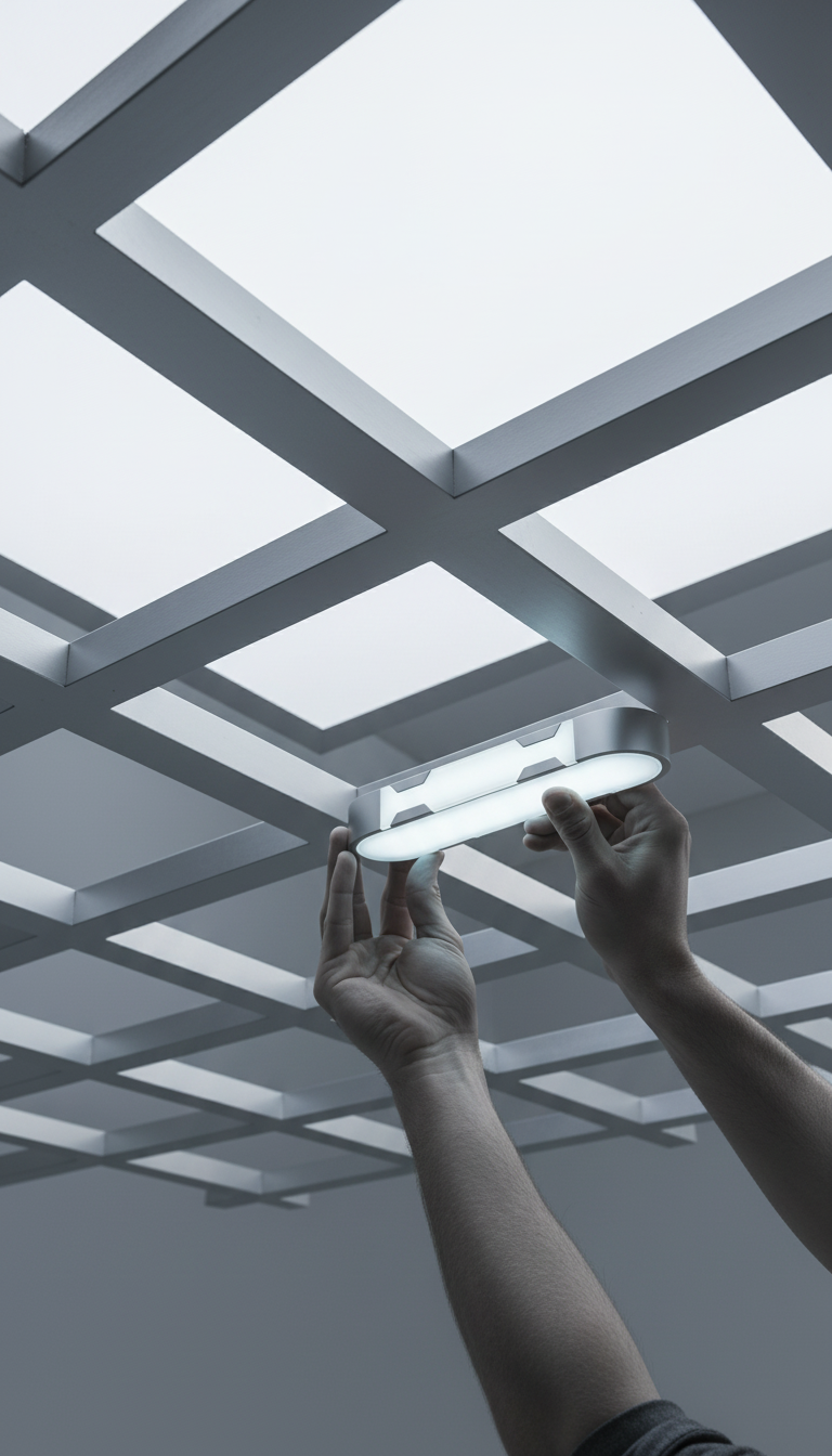 Modern Smart Lighting Fixture in use