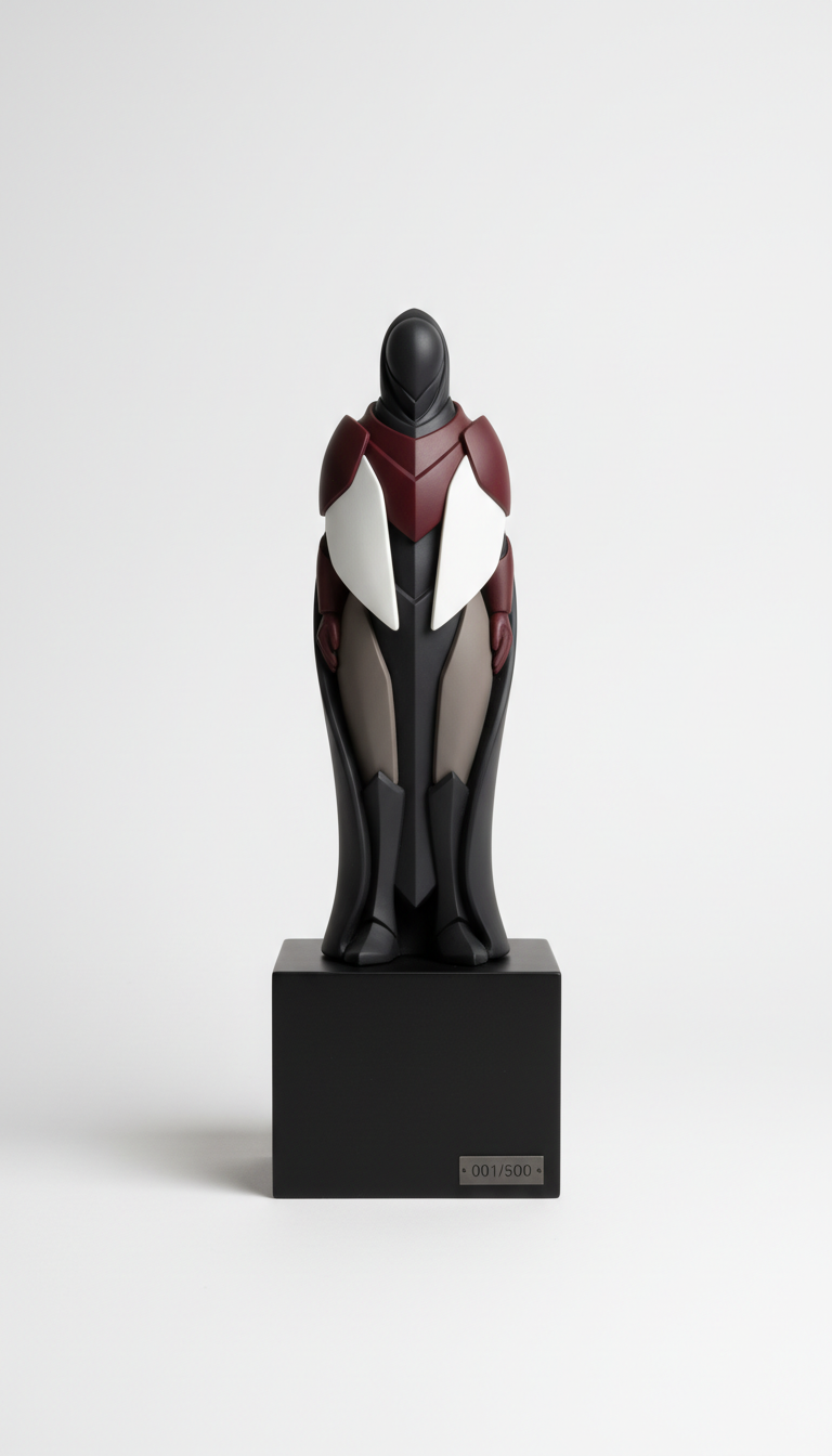 Smoky Sentinel limited edition resin figure, Default: single figure at a 3/4 angle, centered on a matte plinth against...