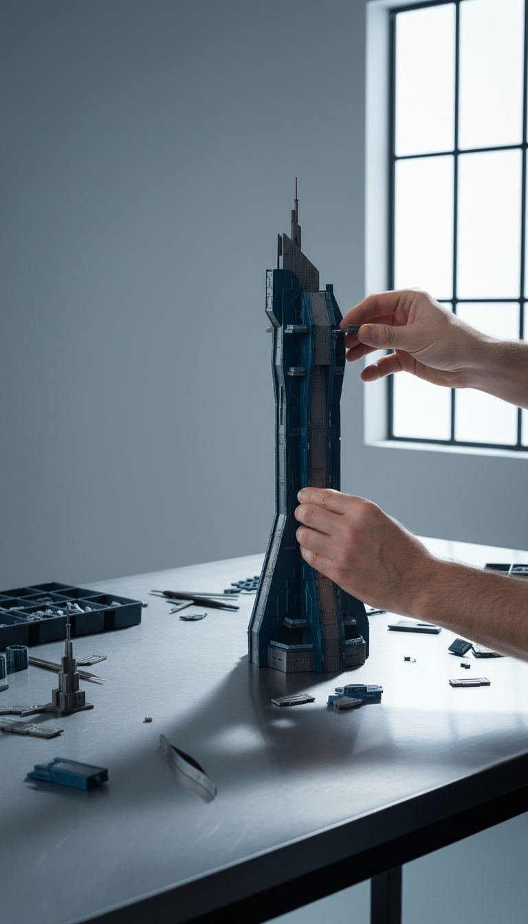 Architectural Landmark Model Kit in use