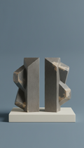 Graphite geometric bookend set, Single-object focus with a three-quarter angle that reveals both profile and depth of each...