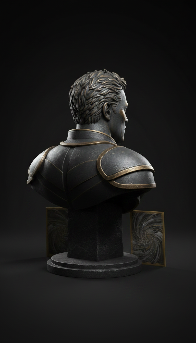 Alternate angle view of Artist-collaborated pop culture bust numbered edition
