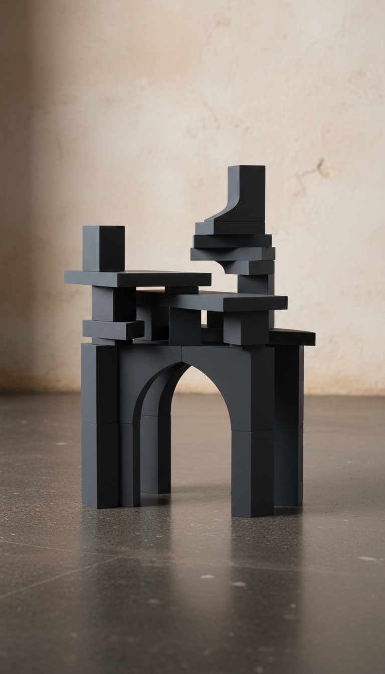 Building Blocks Set in Soft Charcoal in a new setting