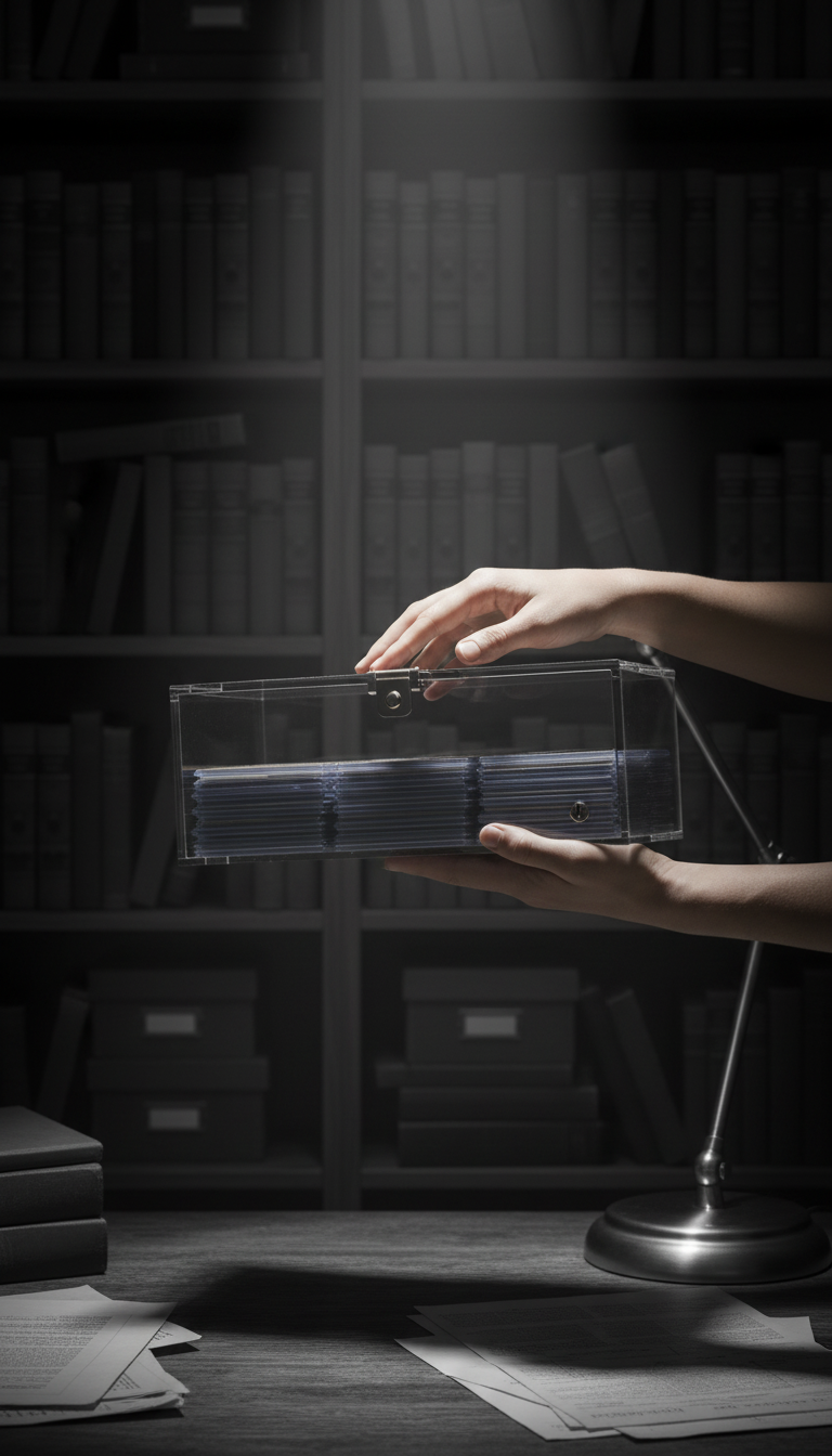 Locking Acrylic Display Case in use