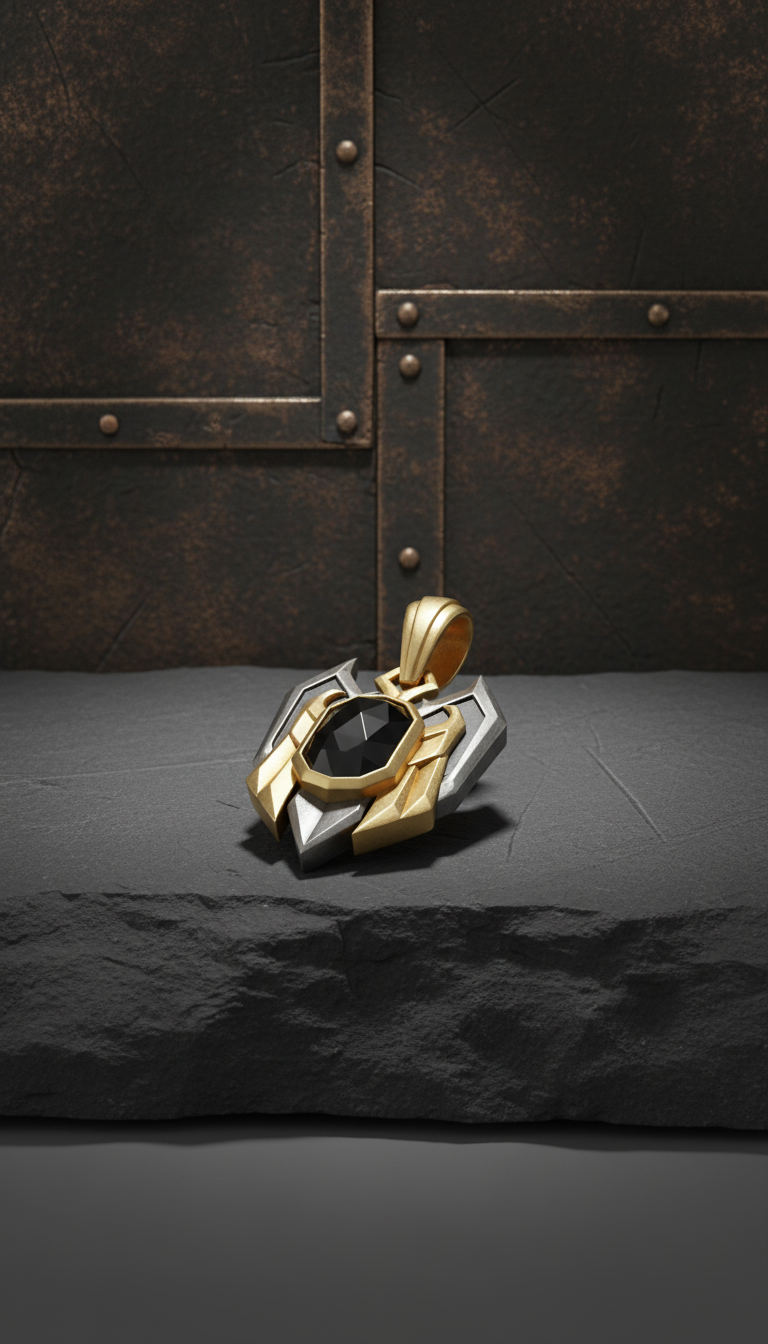 Midnight Guardian Black Pendant in a new setting