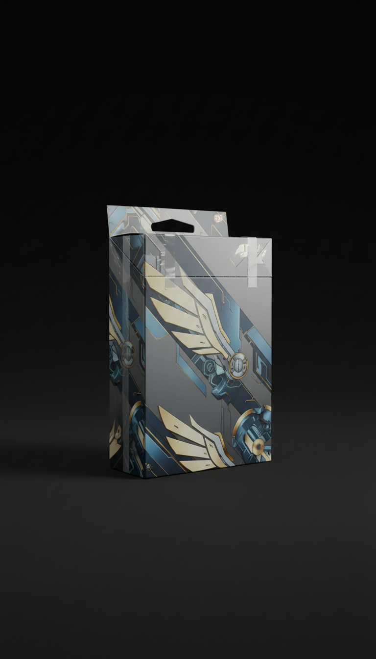 Sealed Mobile Suit Gundam 00 booster box, Single-box focus (one per frame), captured at a clean 3/4 angle positioned just...