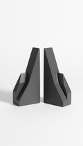 A stylish set of bookends in Charcoal, the bookends highlight their unique geometric design and high-quality finish....