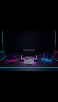 Shadow Black deck box, 3/4 product angle as default — cards displayed fanned out on a matte black or violet gaming mat...