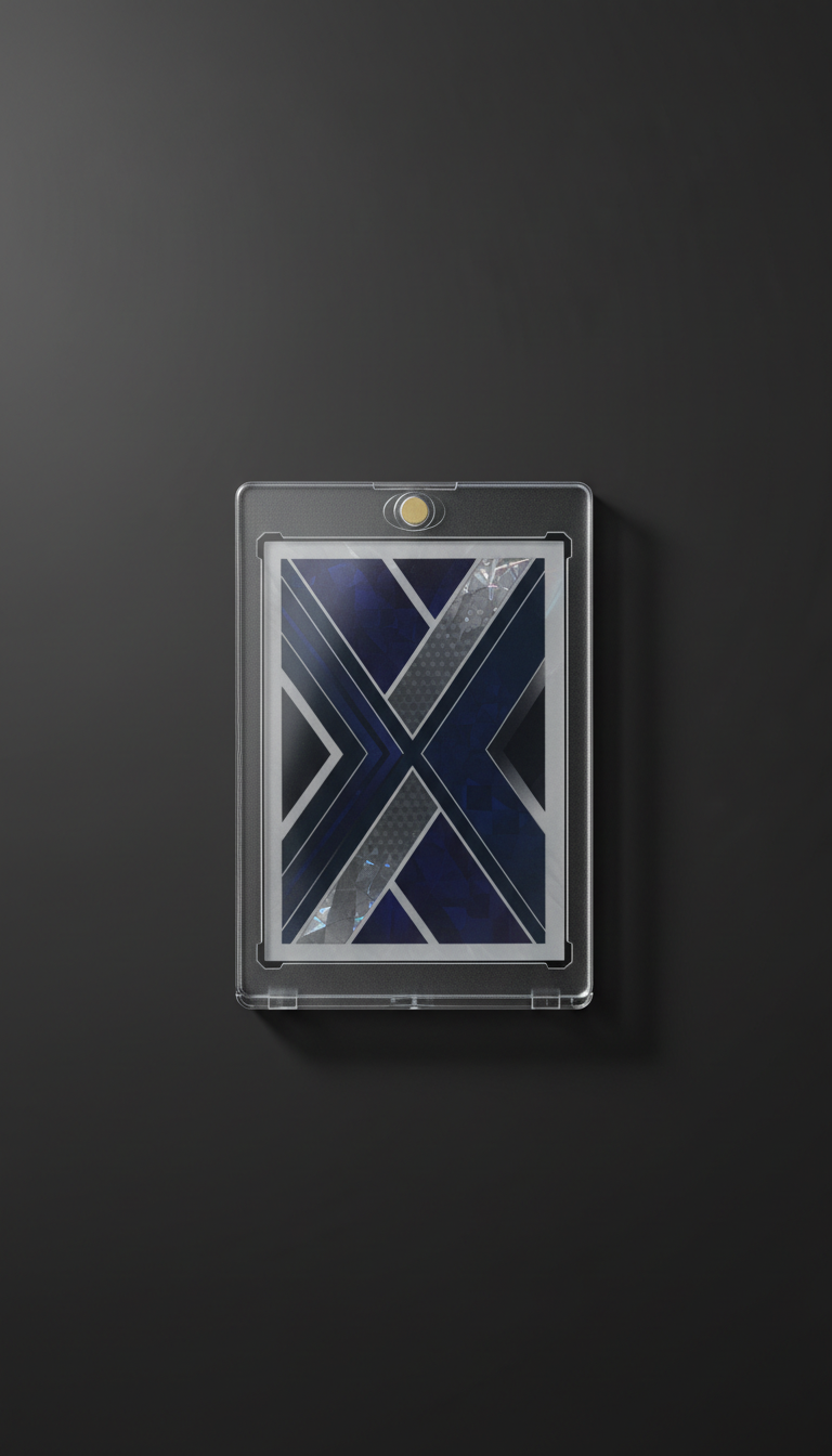 A premium graded card in a protective case is perfectly centered on a 'Jet Black' background. The card is illuminated with...