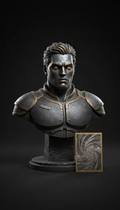 Numbered edition artist-collaborated pop culture bust, Heroic 3/4 front view as default — places emphasis on...