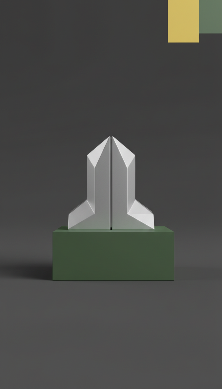 Silver Light Bookend Set, Three-quarter angle as primary default: products positioned on matte-finish blocks or plinths in...